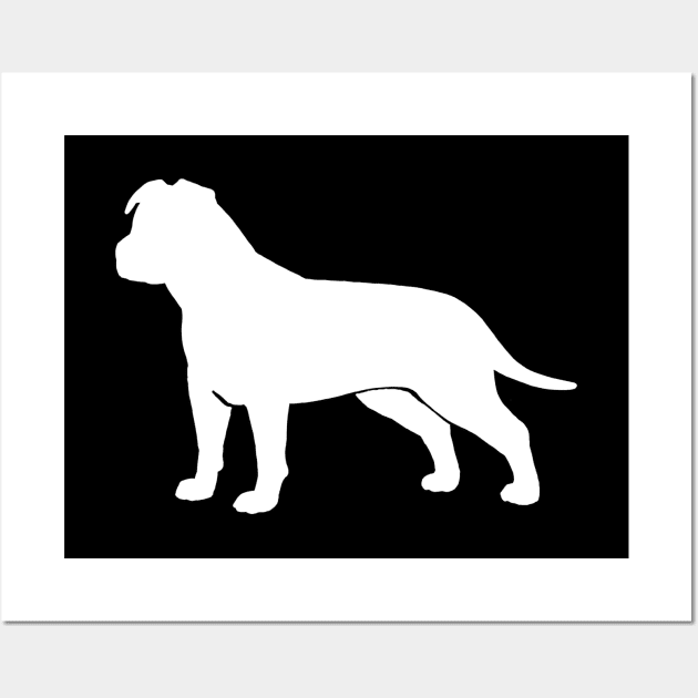 American Staffordshire Terrier Silhouette AmStaff Wall Art by Coffee Squirrel